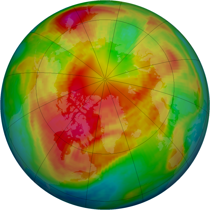 Arctic ozone map for 05 March 2002